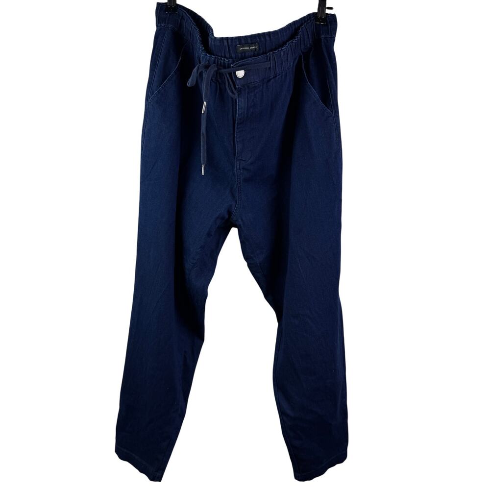 Universal Standard Navy Pants Cotton Denim High-Rise Drawstring Plus Size 1X 2X?